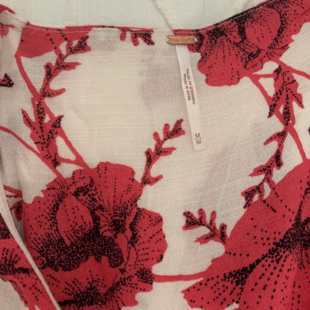 Free People French Quarter Wrap Mini Dress Hot Pink Floral - Picture 8 of 14